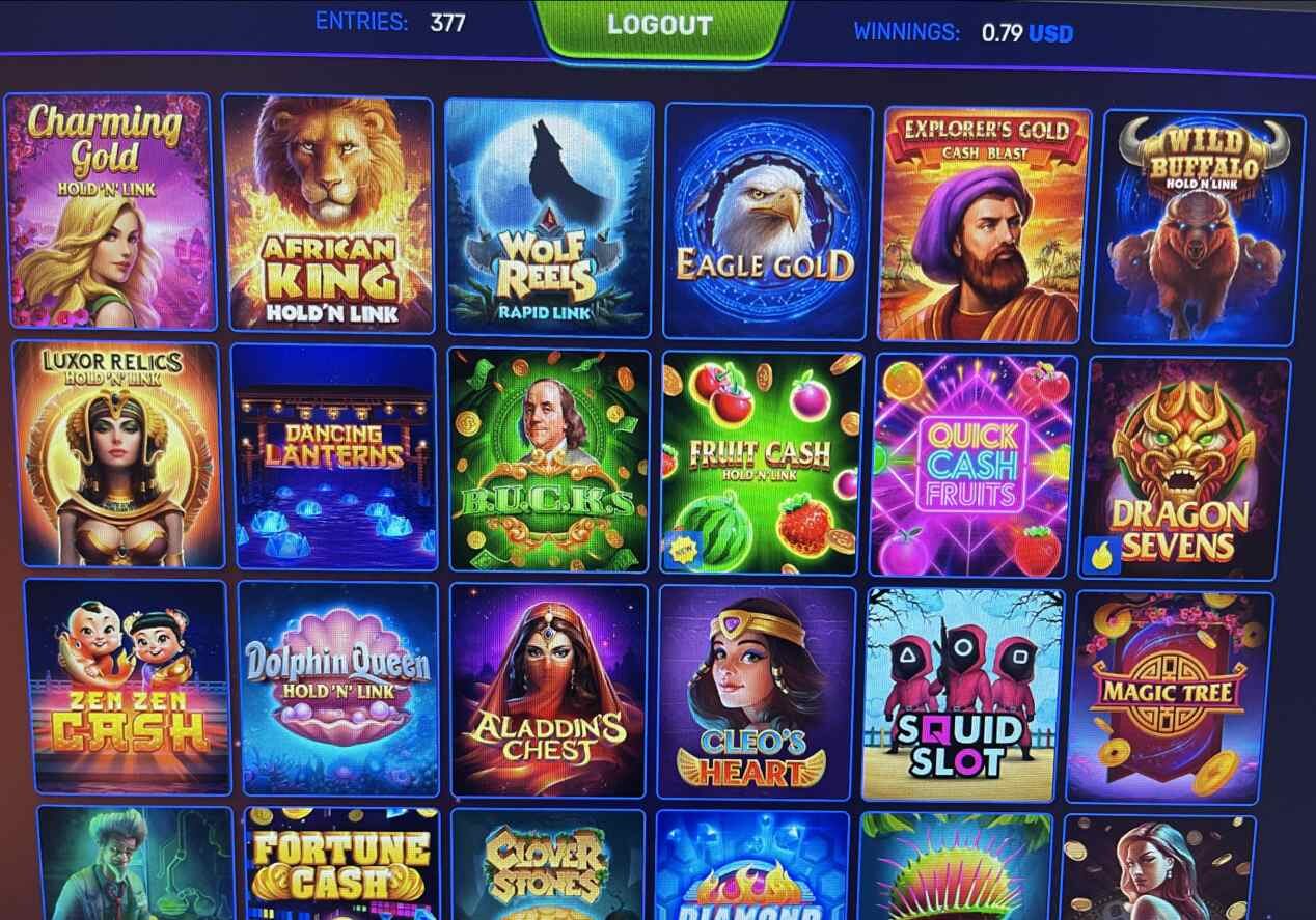 A bunch of slot machines that are in the game.